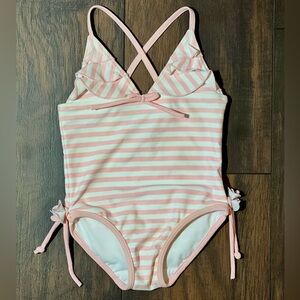 Juicy Couture 12-18m Pink and White Stripped Swimsuit
